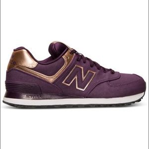 New balance metallic rose gold purple sneakers 9.5