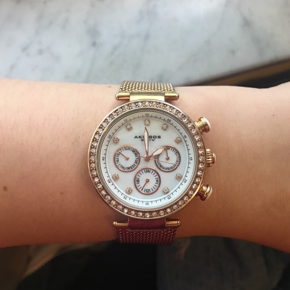 Akribos gold watch