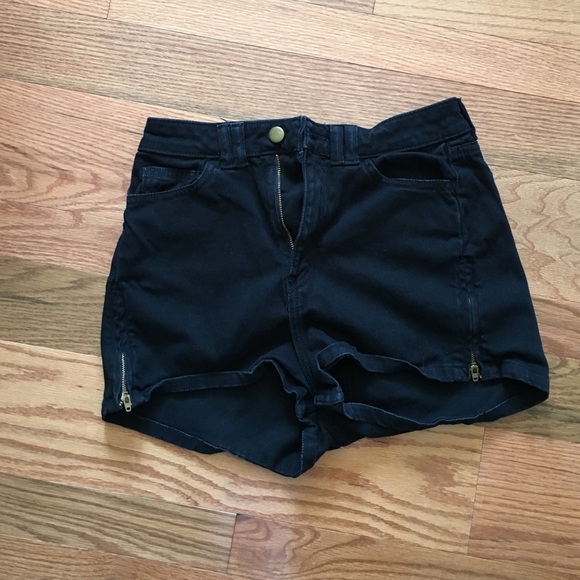 American apparel high-waist black shorts