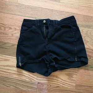 American apparel high-waist black shorts