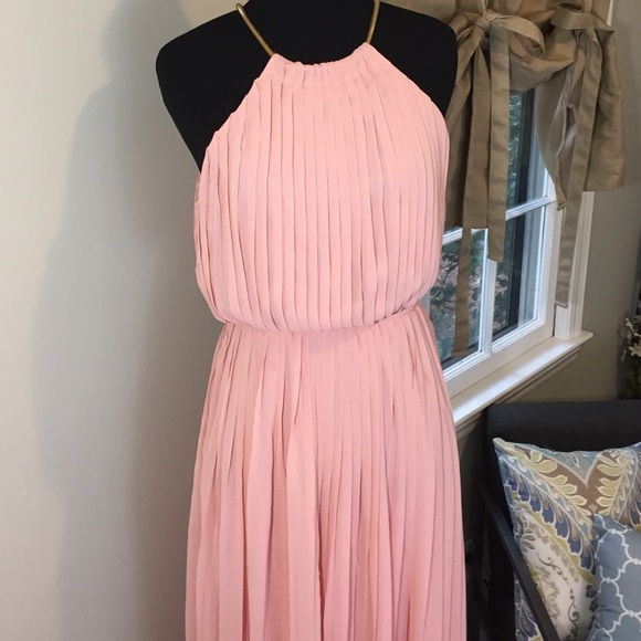 Pink Pleated Goddess Maxi