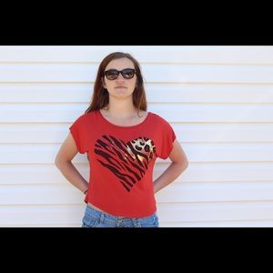 Red graphic tee heart