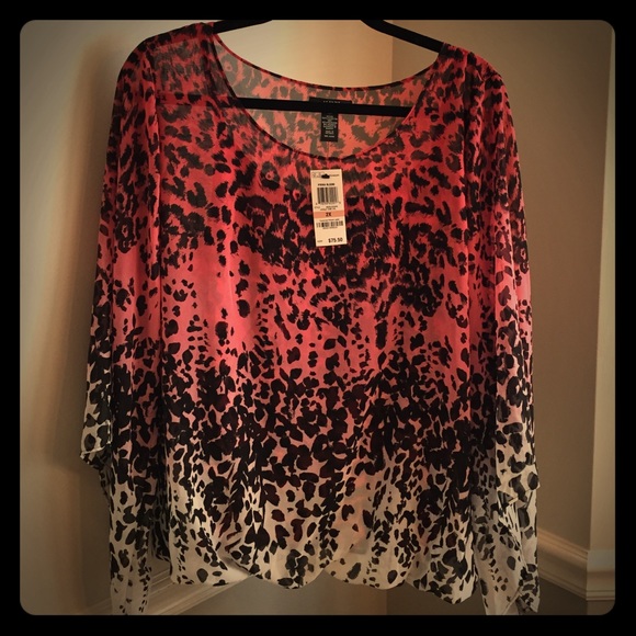 Alfani Angel-sleeve Jungle Ombré Top