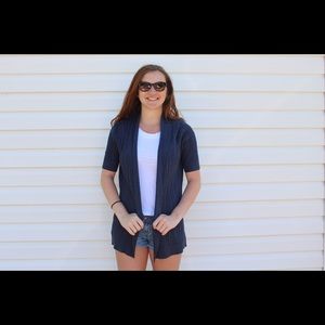 Blue cardigan with pockets