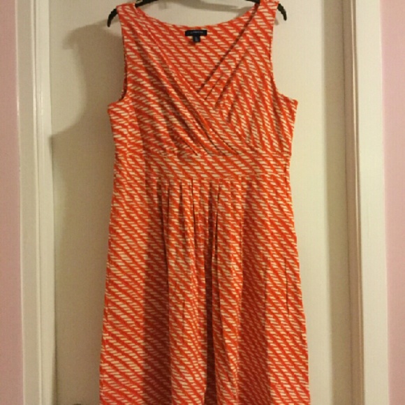 Orange & White Dress