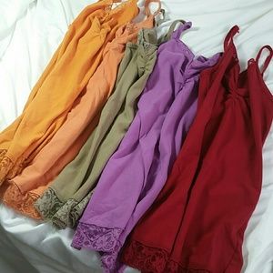 Five lace buckle tanks