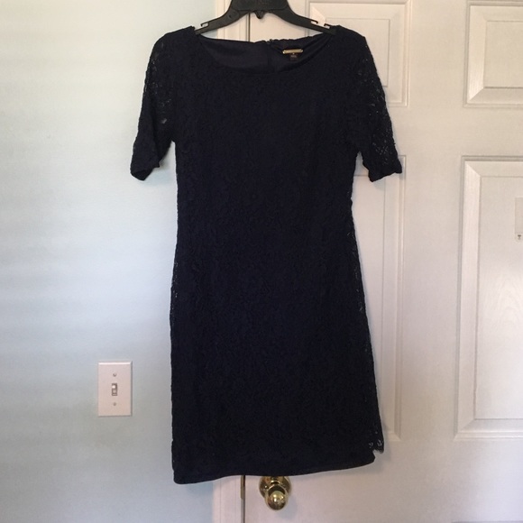 Navy Blue Lace Dress
