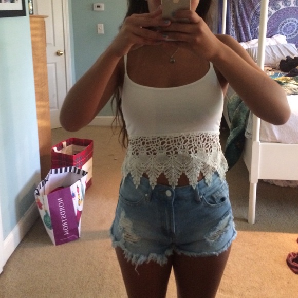 white crop top