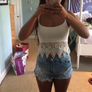 white crop top