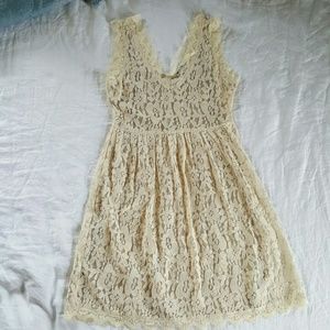 Anthropologie Medium Cream Lace  Melusine Dress