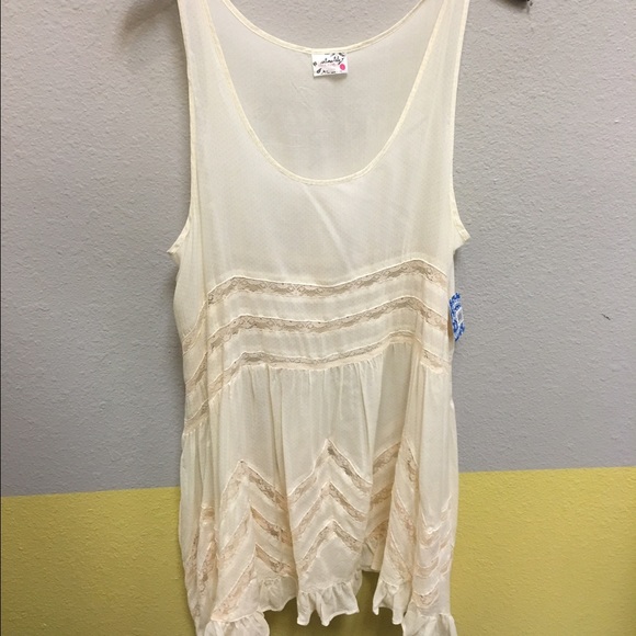 Free People cream polka dot slip dress 🌜NEW🌛 - Picture 3 of 3