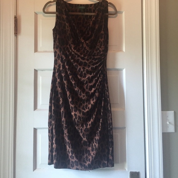 Ralph Lauren leopard faux wrap dress