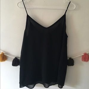 Zara Black Silk Camisole Size L