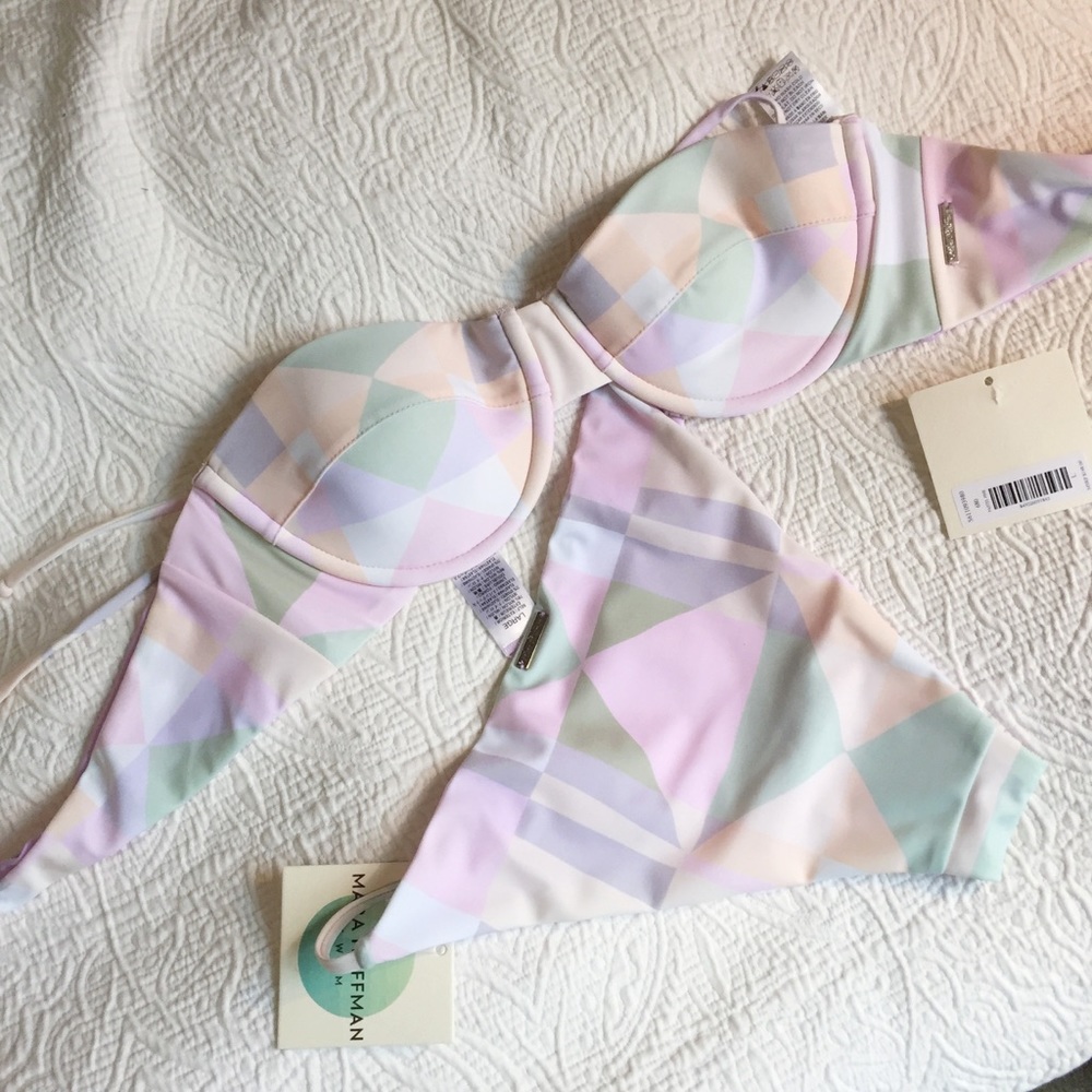 SET Mara Hoffman Diamonds Pastel Bikini BOTTOM&TOP