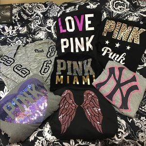 My VS pink hoodie collection 💚💙💜