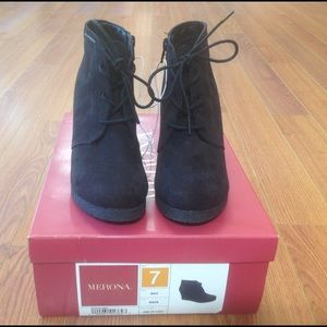 Black suede black booties