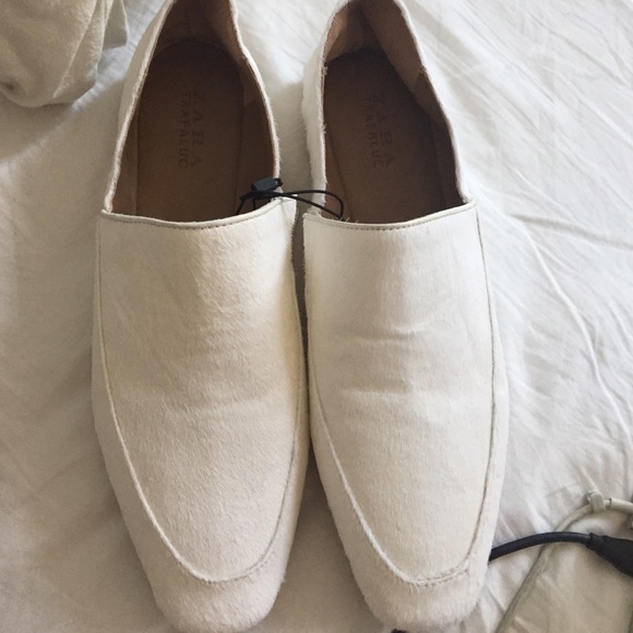 Zara pony hair loafers