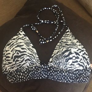 VIctoria's Secret Zebra and Dotted Bikini Top