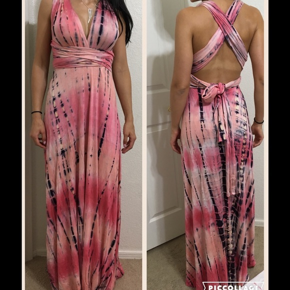 Pink convertible maxi dress - Picture 2 of 4