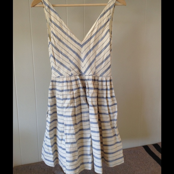 Striped J. Crew Linen Dress - Picture 2 of 3