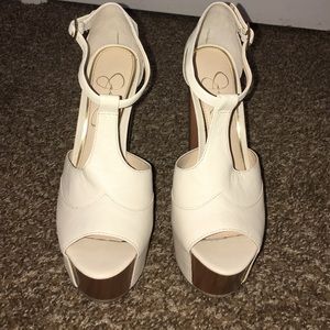 Off white leather Danny platforms