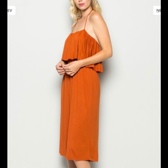 M size Amber Color Halter Top Jumpsuit - Picture 3 of 3