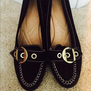 Chocolate suede loafers
