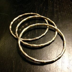 Trio of Silver Bamboo Bangles