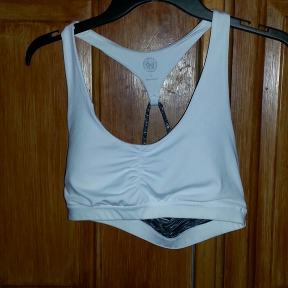 white & black sports bra