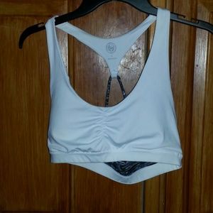 white & black sports bra