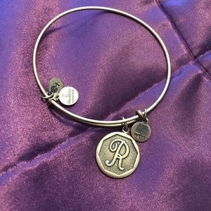 Alex and Ani bracelet R initial charm.