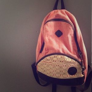 Pale Pink and White Lace Back pack