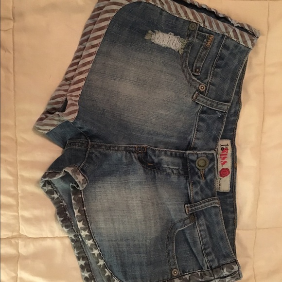 American flag jean shorts