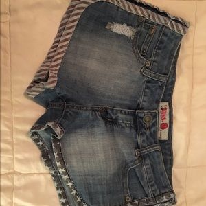 American flag jean shorts
