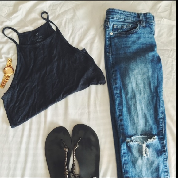 American Eagle Soft and Sexy Navy tank