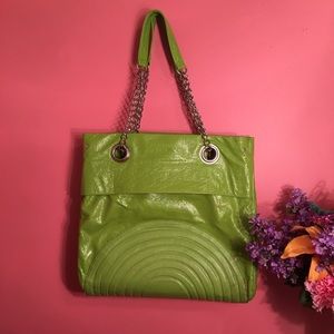 Large Green Pleather Tote Bag