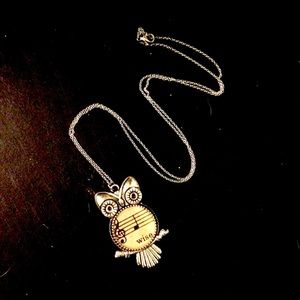Wise Owl Sheet Music Necklace