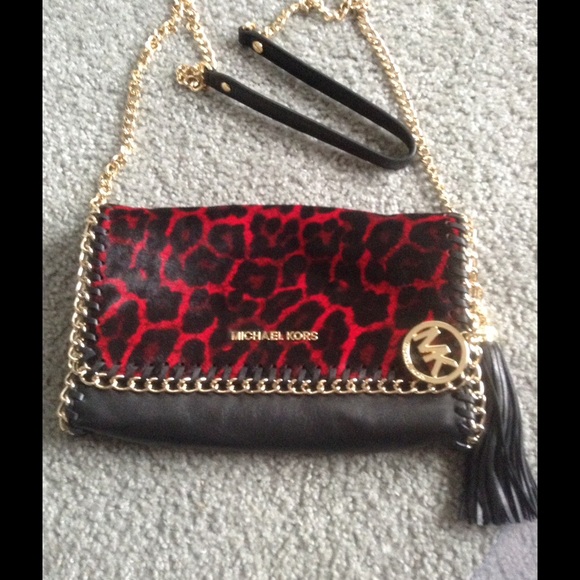 Michael kors red leopard purse Clearance