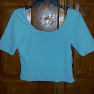 Teal crop top
