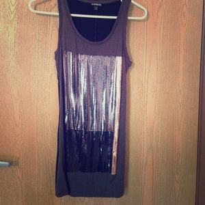 🚫SOLD🚫 Express sequins grey/black tank top XS