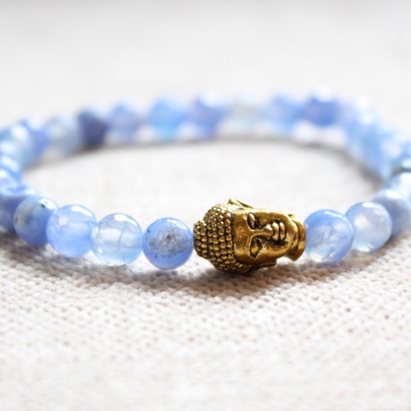 Free People Jewelry - PRICE DROP Genuine Stone Beaded Buddha Bracelet