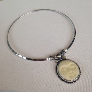 Moon Face Bone Necklace