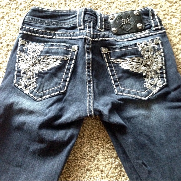 Miss Me black faded denim jeans, size 26