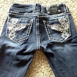 Miss Me black faded denim jeans, size 26