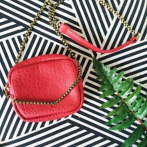 Free People Red Leather Crossbody Bag