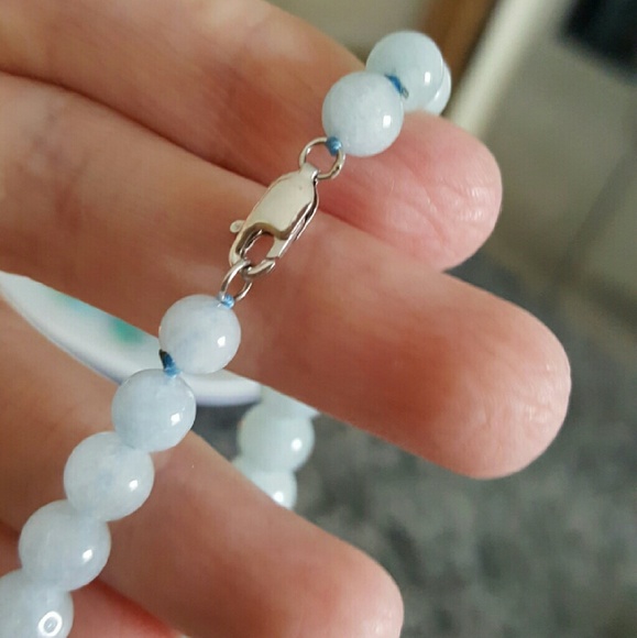 Aquamarine Necklace  (real stones). - Picture 2 of 4