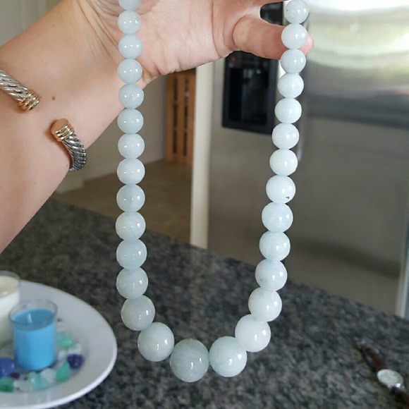 Aquamarine Necklace  (real stones). - Picture 3 of 4
