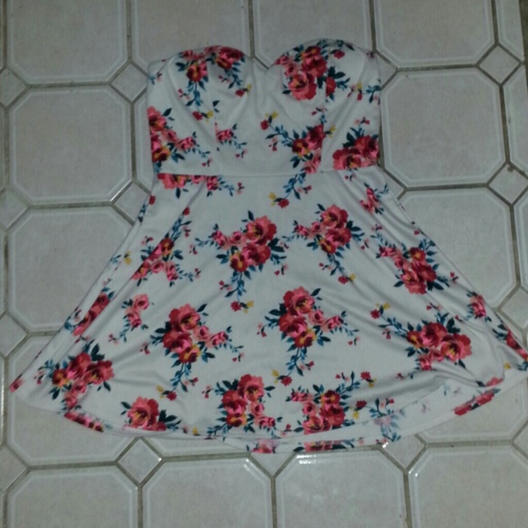A beautiful white dress with floral print