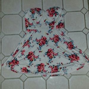 A beautiful white dress with floral print