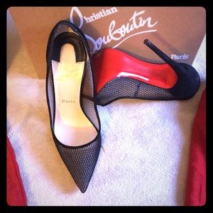 Louboutin Follies Resille 120 Fishnet/Kid/Suede